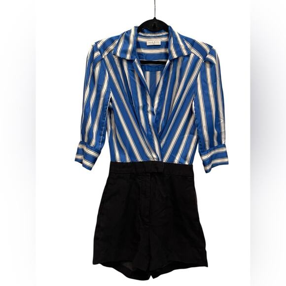 Sandro Paris Quentin Striped Bodice Romper Size:34 - Picture 3 of 8